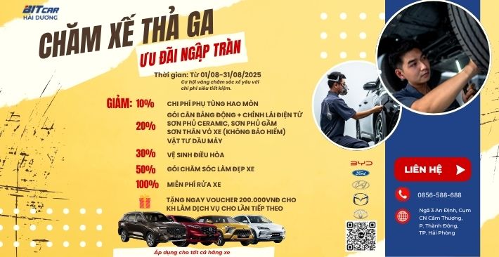 Tháng 8 - Xưởng Dịch vụ Bitcar Hải Dương Tung Ưu Đãi Vàng